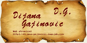 Dijana Gajinović vizit kartica